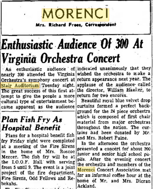 Stair Auditorium - 28 Apr 1960 Article